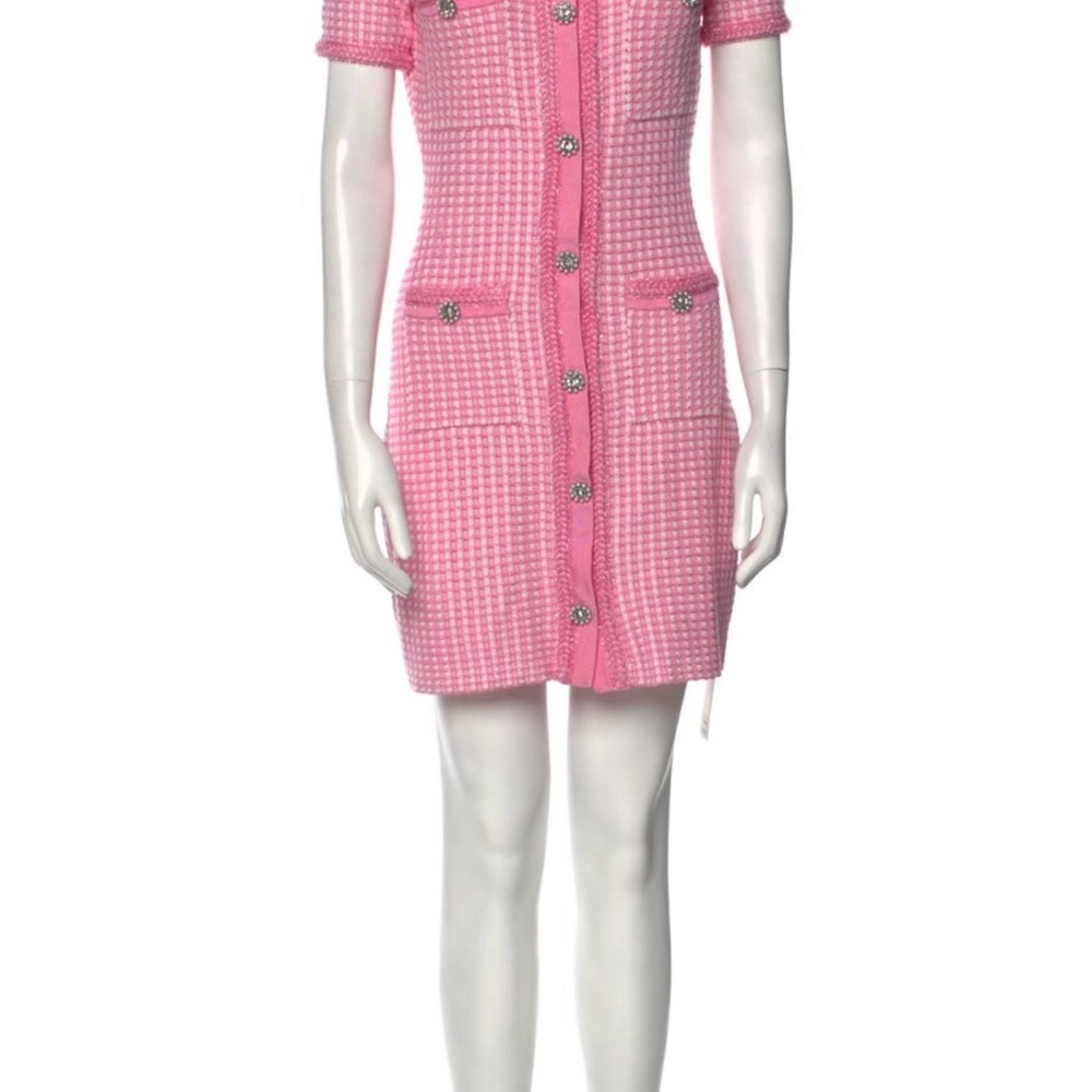 Self-Portrait Pink Tweed Mini Dress